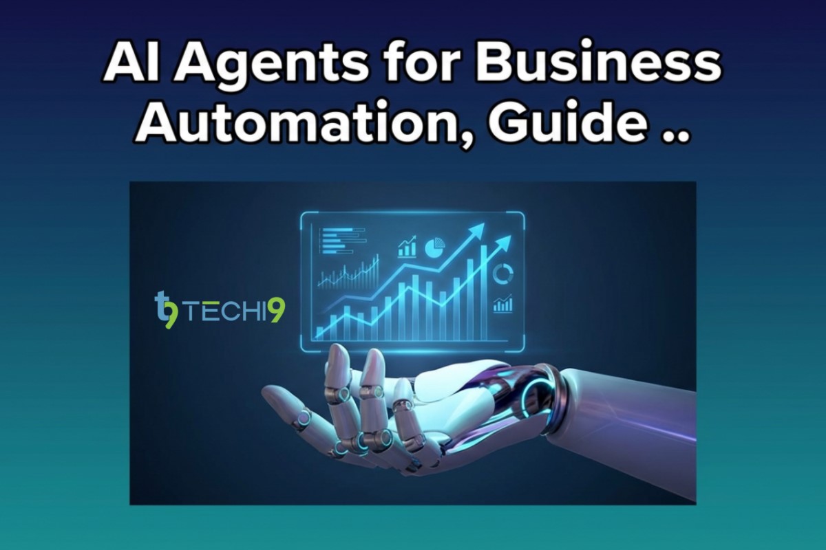 AI Agents for Business Automation: 2026 Complete Guide Robotic hand with business data visualization
